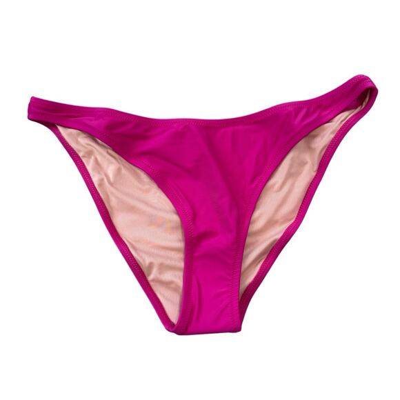 NWT J Crew Heritage 1989 High Leg Bikini Bottom Radiant Fuchsia Size M Medium - Picture 1 of 4